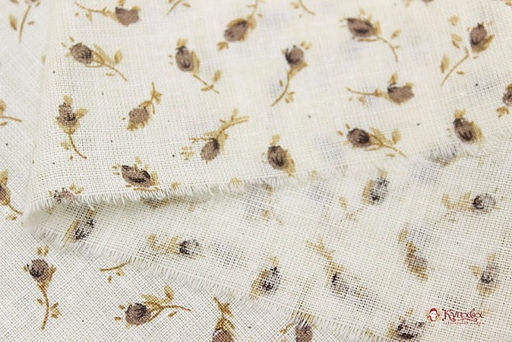 Импорт. хлопок (ситец) Маленькие бутончики цв.коричневый, ш.1.55м, хлопок-100%, 80гр/м.кв - Купава фото 3