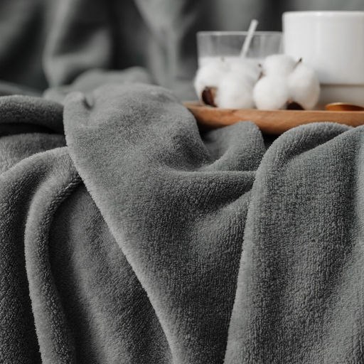 Плед «Этель», 180×200 см, корал-флис, серый