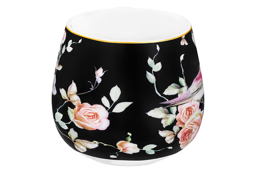 Кружка 400 мл 12,5*9,5*8,5 см Певчие птички на черном бочонок NEW BONE CHINA - Elan gallery фото 8