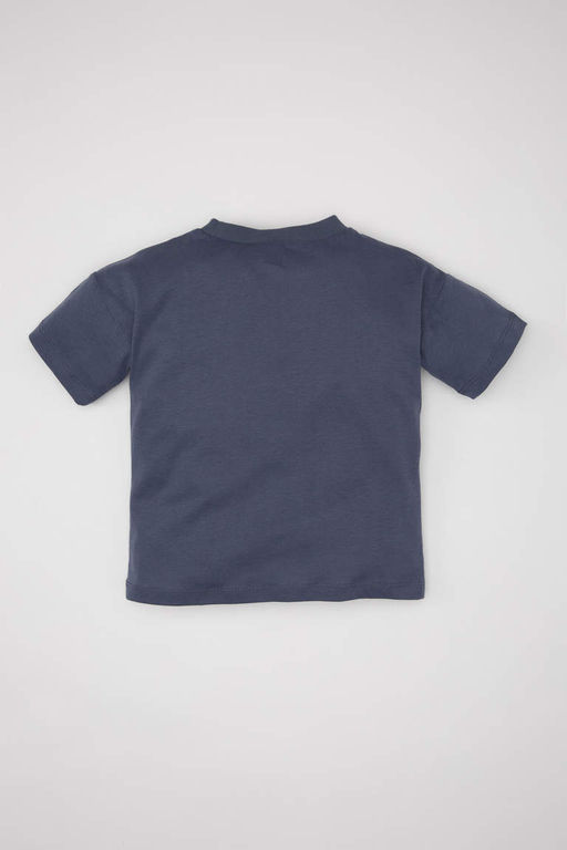 Футболка с короткими рукавами и принтом для маленьких мальчиков - Defacto фото 4