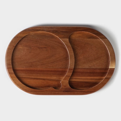 Набор для подачи сыра «Мрамор», 2 ножа, 28×18.5×1.5 см, акация