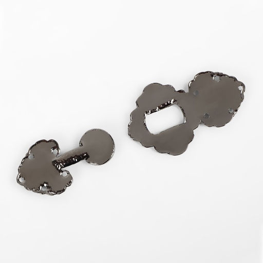 Цена за 2 шт. Декоративная застёжка, 6.3×2.8 см, цвет чёрный