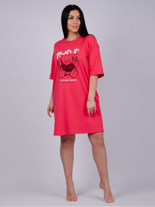 Сорочка Беверли синий, интерлок пенье - Малина фото 7