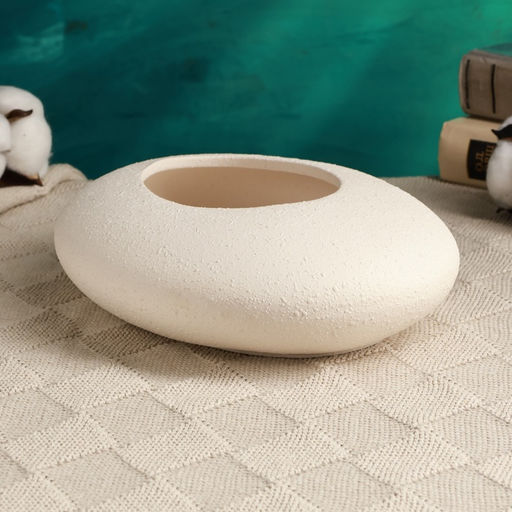 Кашпо - бонсай "Галька" белое, 23х18х7см