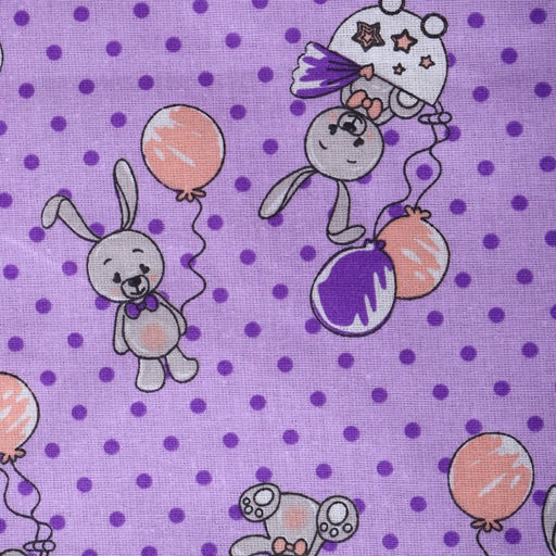 Постельное бельё BABY Зайчики, цвет сиреневый, 112х147см,110х150см, 60х60см, бязь 142гр/м, 100% хлопок - Атра фото 3