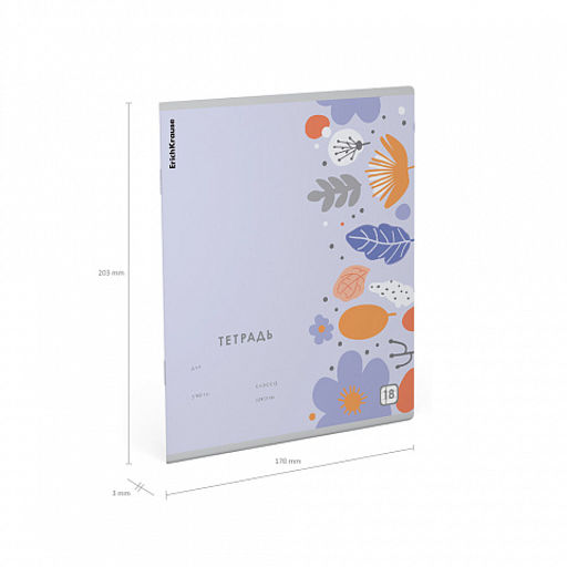 Цена за 10 шт. Тетрадь школьная ученическая ErichKrause Ikebana, 18 листов, клетка (в плёнке по 10 шт.)_MIX-PACK  фото 10