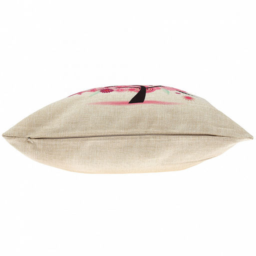 Наволочка декоративная на молнии 43х43см "Дерево любви" плотная ткань под лен, 100% полиэстер (Китай)