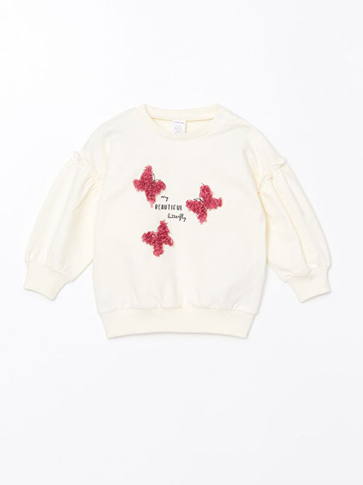 Bisiklet Yaka Uzun Kollu Bask?l? K?z Bebek Sweatshirt ve Tayt 2li Tak?m - Waikiki фото 2