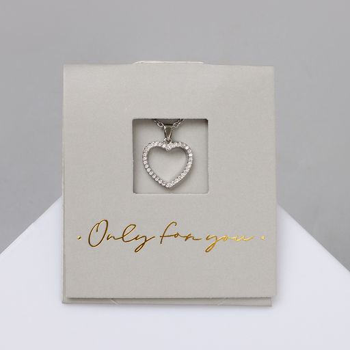 Кулон на цепочке «Подари счастье», циркон, сердце, белый в серебре, 45 см