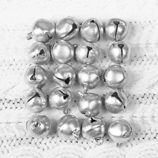 Цена за 2 шт. Бубенчики для рукоделия, набор 20 шт., размер 1 шт. — 1 см, серебряный