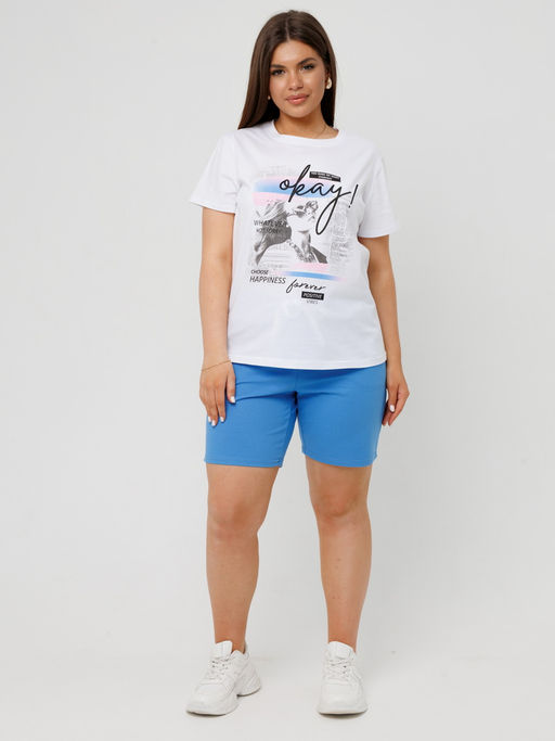 Костюм женский К-226 (кулирка/футер с лайкрой) Голубая