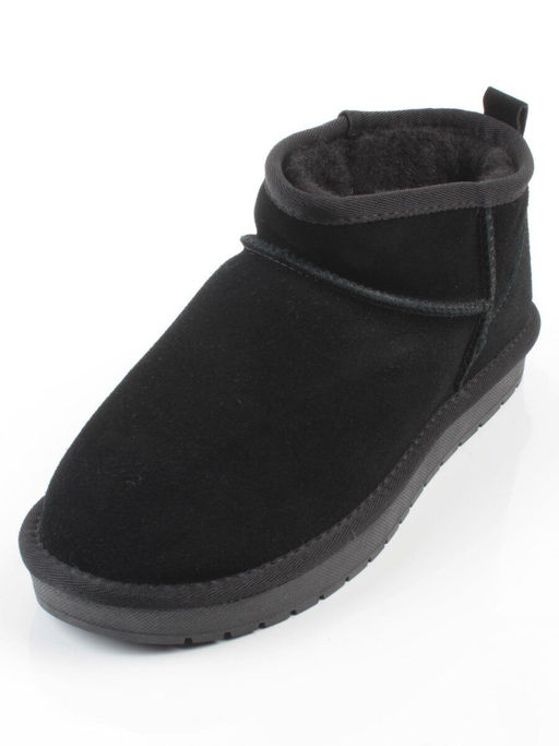PF8300-1 BLACK Угги женские (натуральная замша, 100% шерсть)