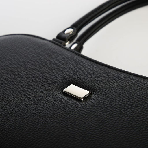 Сумка женская тоут на молнии, 31×10×20 см, однотонная, чёрная