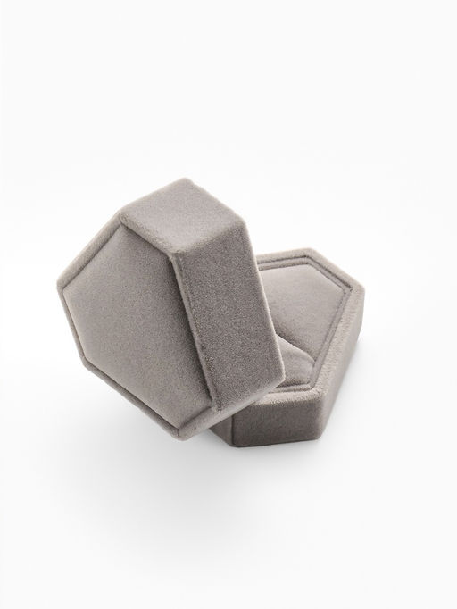 Футляр под серьги, кольцо Кристалл, бархатный, 6.5?6 см, серый