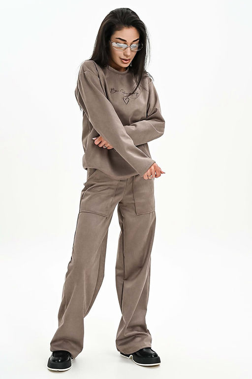 Свитшот из мягкой эко замши