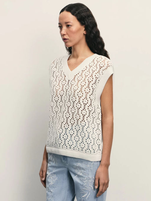 Топ из ажурной вязки из хлопка / Zarina  фото 11