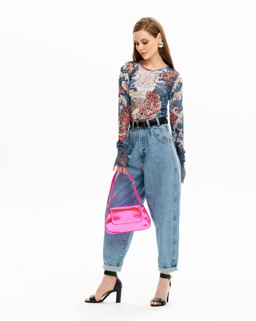 Лонгслив из сетки авторский принт - Sahar art lab фото 9