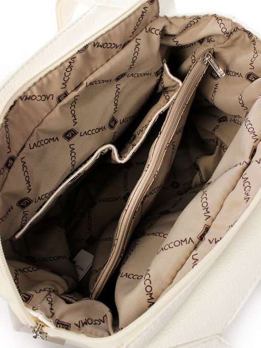 LACCOMA сумка Валери-Н2005-белый/лен эко кожа хлопок фото 5