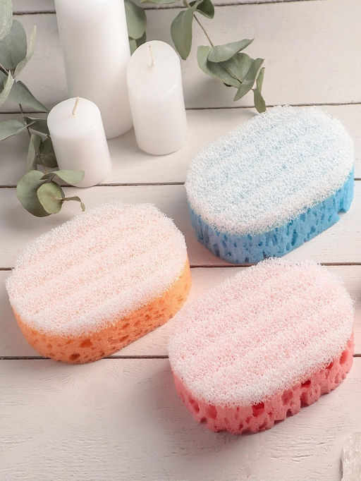 Цена за 4 шт. Губка для тела массажная «Эмоция», 13×8.5×5 см см, МИКС