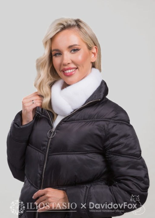 Шарф-воротник экомех белый