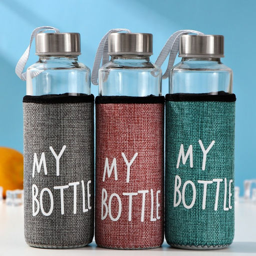 Бутылка для воды в чехле «Ротанг», 400 мл, h=20 см, МИКС