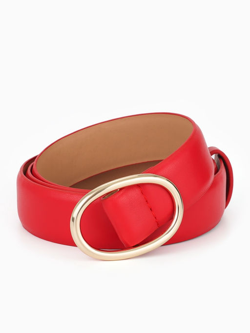 Ремень женский, затяжка, 3×110 см, пряжка золотистая, без винта, красный