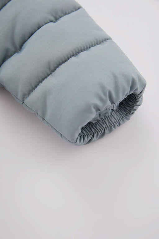 Водоотталкивающее пуховое пальто с капюшоном для маленьких девочек - Defacto фото 8