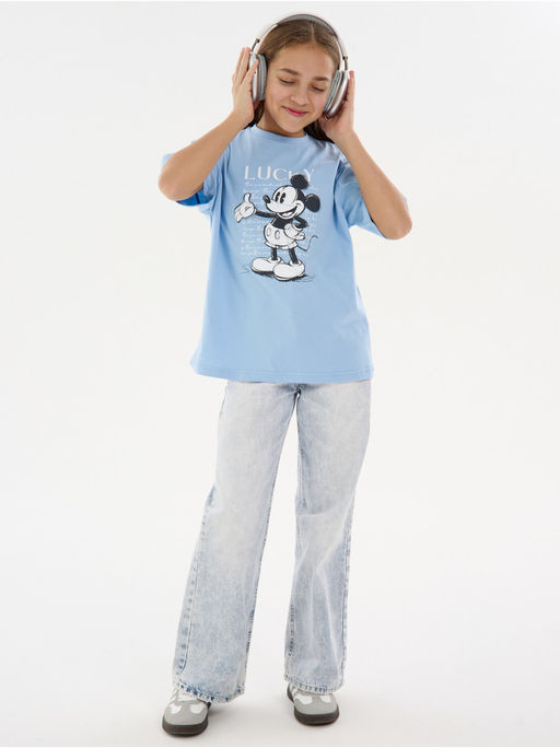 Футболка "Мышка" голубой Девочка