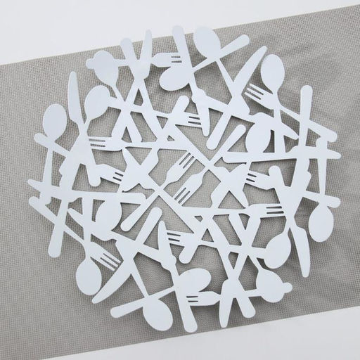 Фруктовница «Приборы» 29×29×4 см, цвет белый