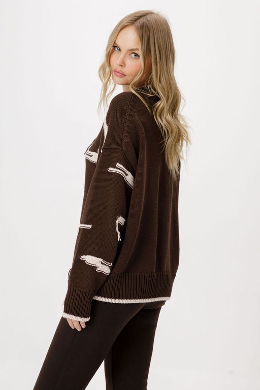 Джемпер Pirs 6375 коричневый с бежевым  фото 5