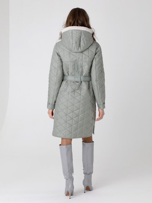 24327 Полупальто дем. серо-зеленый - Dizzyway фото 3