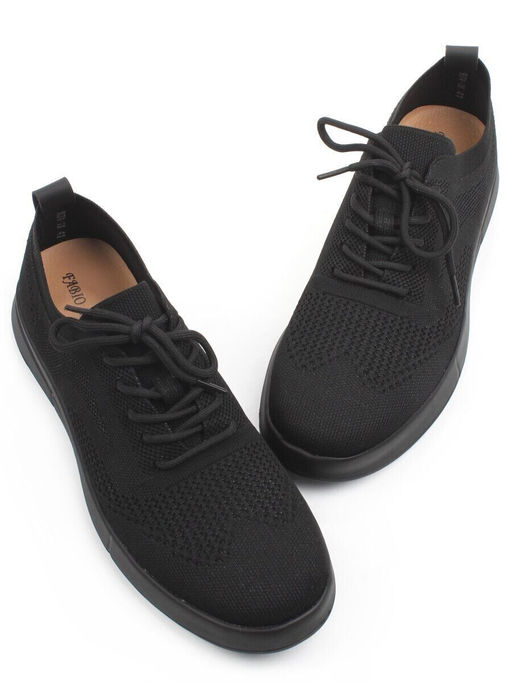 05-9074-1H BLACK Полуботинки летние мужские (текстиль)