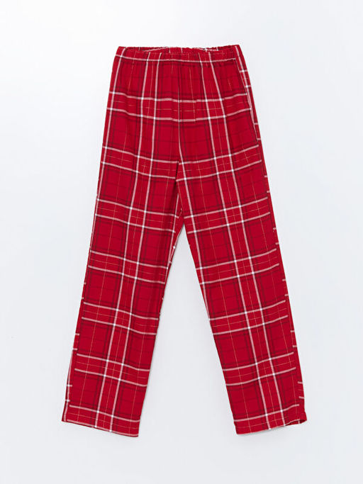 Beli Lastikli Ekose Kad?n Pijama Alt?