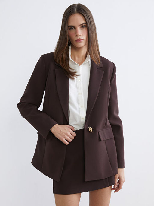 Krep Kad?n Blazer Ceket