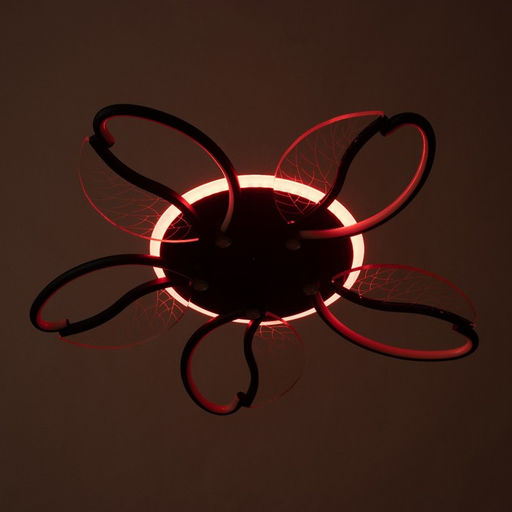 Люстра потолочная BayerLux «Астрид», 5хLED, 110 Вт, 3000-6000К, RGB, черный, 65×65×8 см