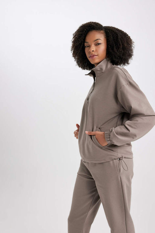 DeFactoFit Спортивная толстовка стандартного кроя с воротником-стойкой  фото 4