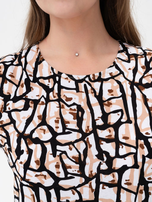 Платье хлопок 100%,бело-бежевое - Binita фото 4