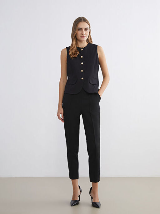 Bisiklet Yaka Kad?n Klasik Yelek