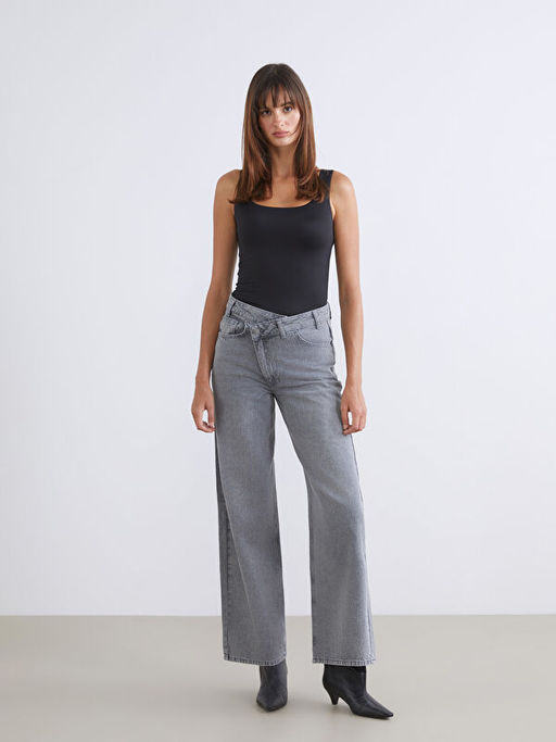 Wideleg Kad?n Jean Pantolon