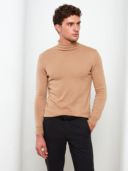 Bal?k?? Yaka Uzun Kollu Erkek Triko Kazak