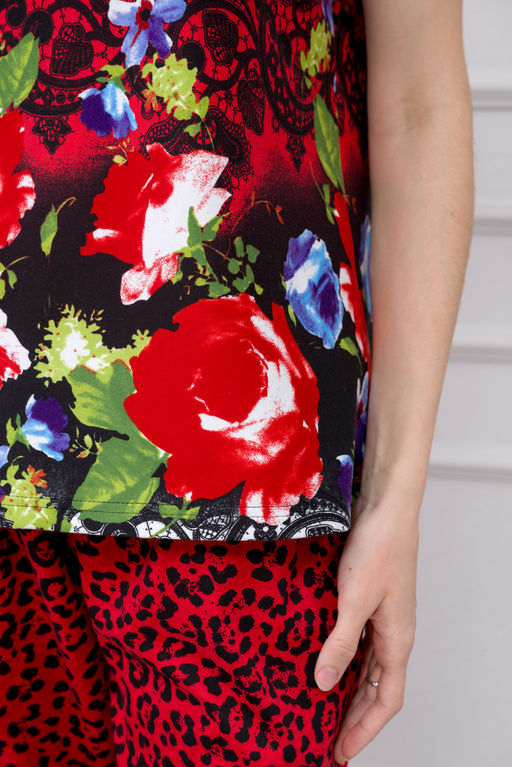 Пижама женская из интерлока Социал красная роза - Амадэль фото 11