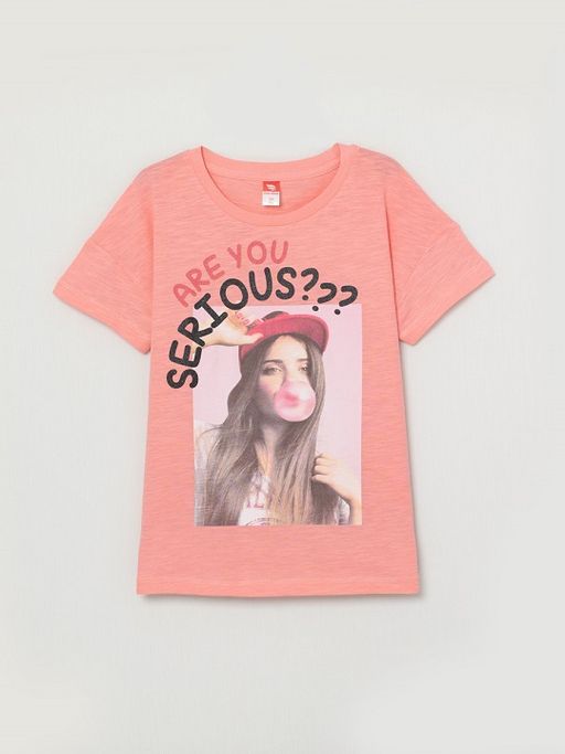 CRB wear/CWJG 62890-28-291 Футболка для девочки, коралловый/Ex.Cherubino