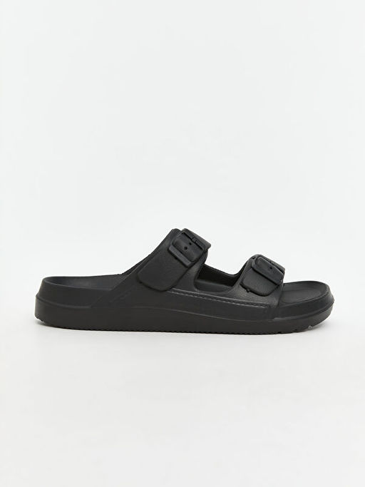 Deri G?r?n?ml? ?ift Bantl? Erkek Terlik