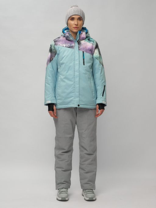 Горнолыжный костюм женский большого размера голубого цвета 02263Gl - Chunmai фото 2