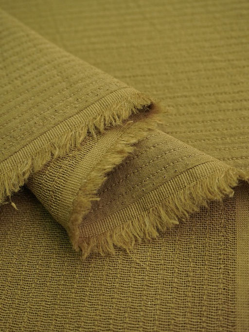 Муслин двухслойный стеганый с эф.жатости цв.Оливково-коричневый, ш.1.4м, хлопок-100%, 200гр/м.кв