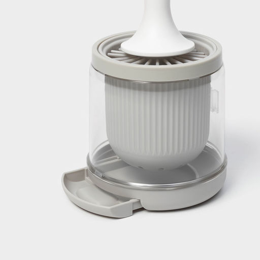 Ёршик для унитаза SAVANNA, настенный, силиконовый, с ёмкостью для моющего средства, 10.5×10.5×41 см, белый