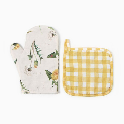 Набор Этель Sunbeam: варежка-прихватка 20х27 см, прихватка 19х19см, 100% хл, саржа 178 г/м2  фото 2