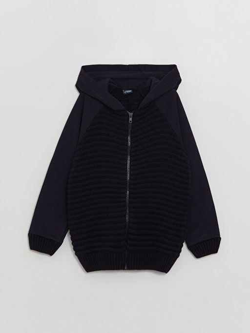 Kap??onlu Basic Uzun Kollu Erkek ?ocuk Triko H?rka