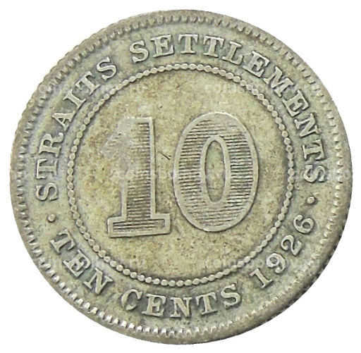 10 центов 1926 года Стрейтс Сетлментс