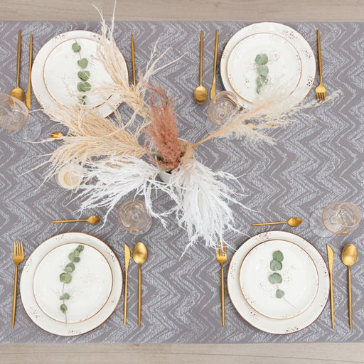 Скатерть Этель Lines цв.серый, 142*283 +/-3 см, 115 10 гр,100% п/э  фото 6